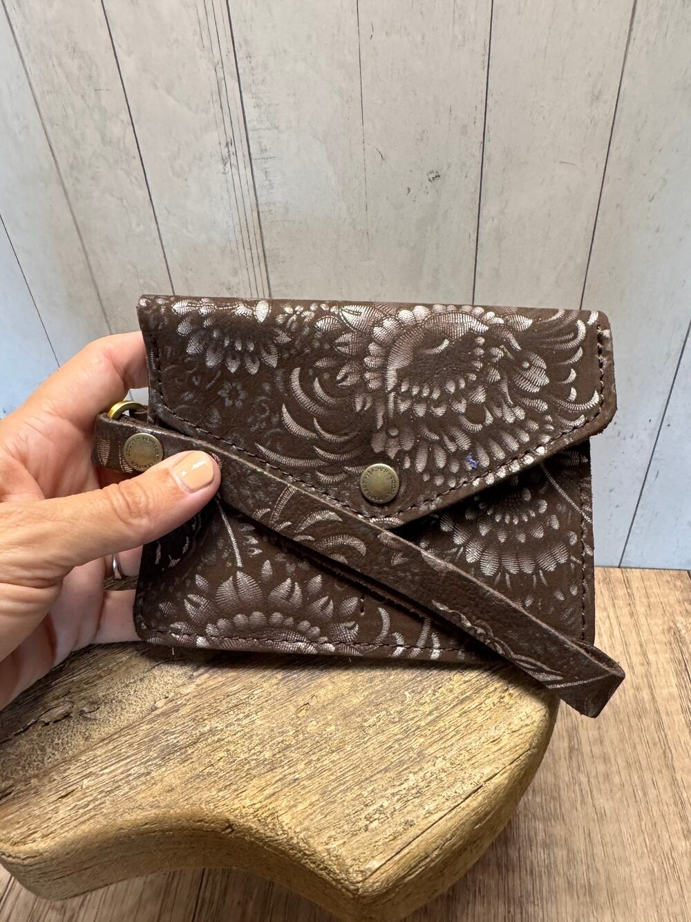 Portland Leather Passport Wristlet SEPIA Brown Leather Passport Wallet FAST SHIP